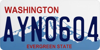 WA license plate AYN0604