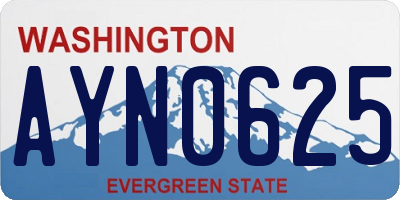 WA license plate AYN0625