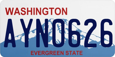 WA license plate AYN0626