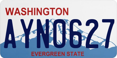 WA license plate AYN0627