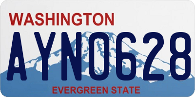 WA license plate AYN0628