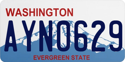 WA license plate AYN0629
