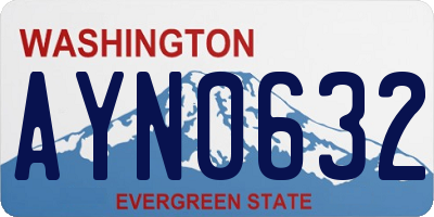 WA license plate AYN0632