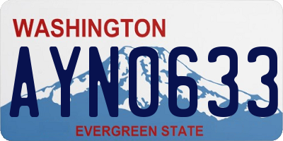 WA license plate AYN0633