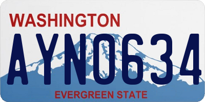 WA license plate AYN0634