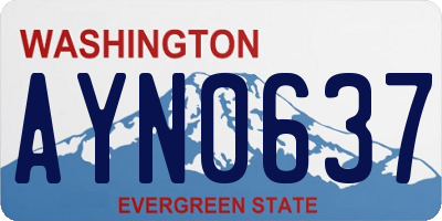 WA license plate AYN0637