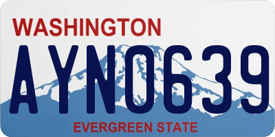 WA license plate AYN0639