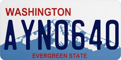 WA license plate AYN0640