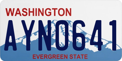 WA license plate AYN0641