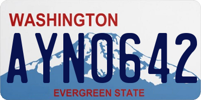 WA license plate AYN0642