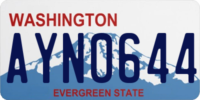 WA license plate AYN0644