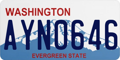 WA license plate AYN0646
