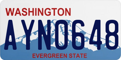 WA license plate AYN0648