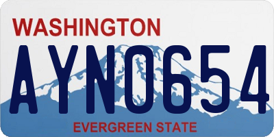 WA license plate AYN0654