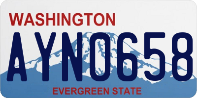 WA license plate AYN0658