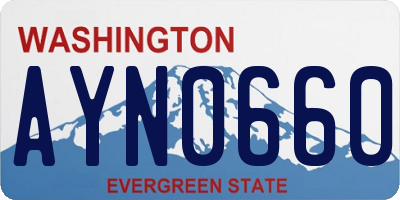 WA license plate AYN0660