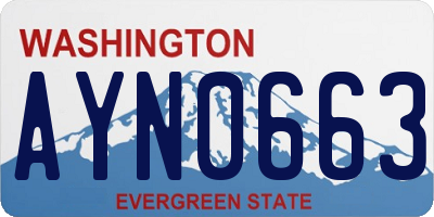 WA license plate AYN0663