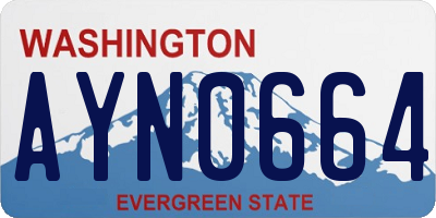 WA license plate AYN0664