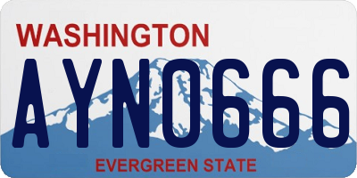 WA license plate AYN0666
