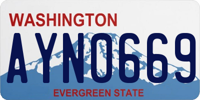 WA license plate AYN0669