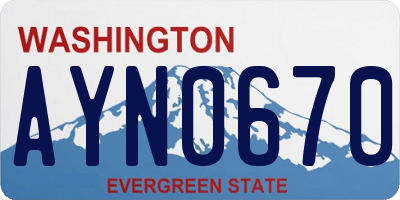 WA license plate AYN0670