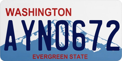 WA license plate AYN0672