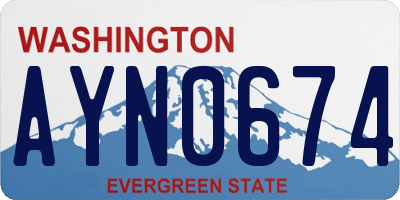 WA license plate AYN0674