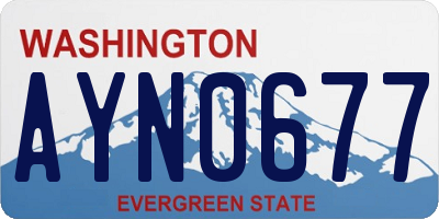 WA license plate AYN0677