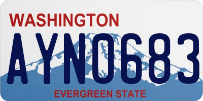 WA license plate AYN0683
