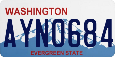 WA license plate AYN0684