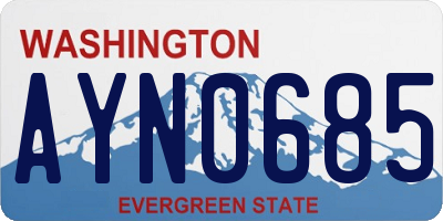 WA license plate AYN0685