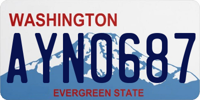 WA license plate AYN0687