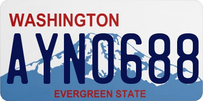 WA license plate AYN0688