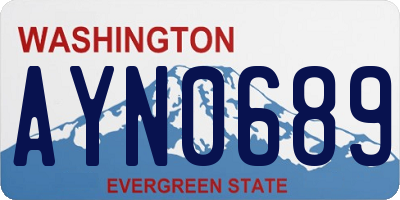 WA license plate AYN0689