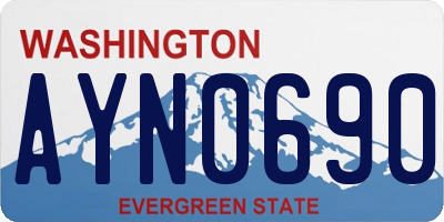 WA license plate AYN0690
