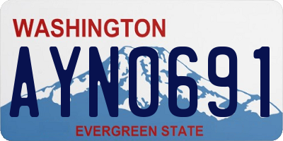 WA license plate AYN0691
