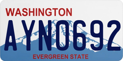 WA license plate AYN0692