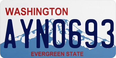 WA license plate AYN0693