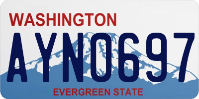 WA license plate AYN0697