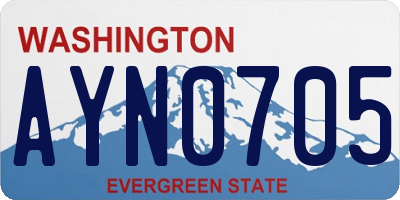 WA license plate AYN0705