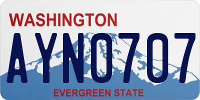 WA license plate AYN0707