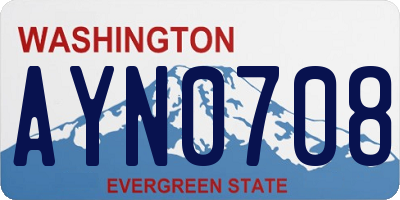 WA license plate AYN0708