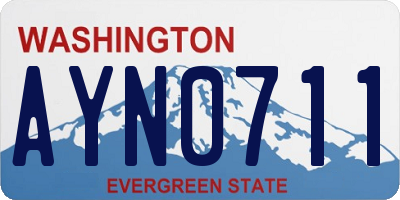 WA license plate AYN0711
