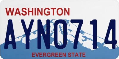 WA license plate AYN0714