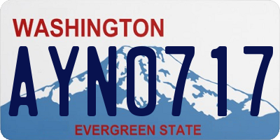 WA license plate AYN0717