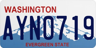 WA license plate AYN0719