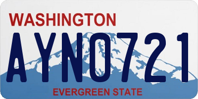 WA license plate AYN0721
