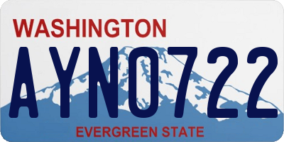 WA license plate AYN0722