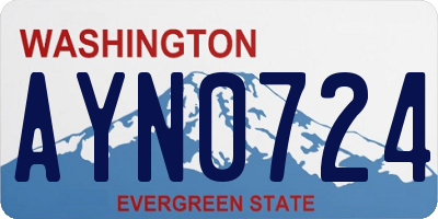 WA license plate AYN0724