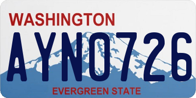 WA license plate AYN0726